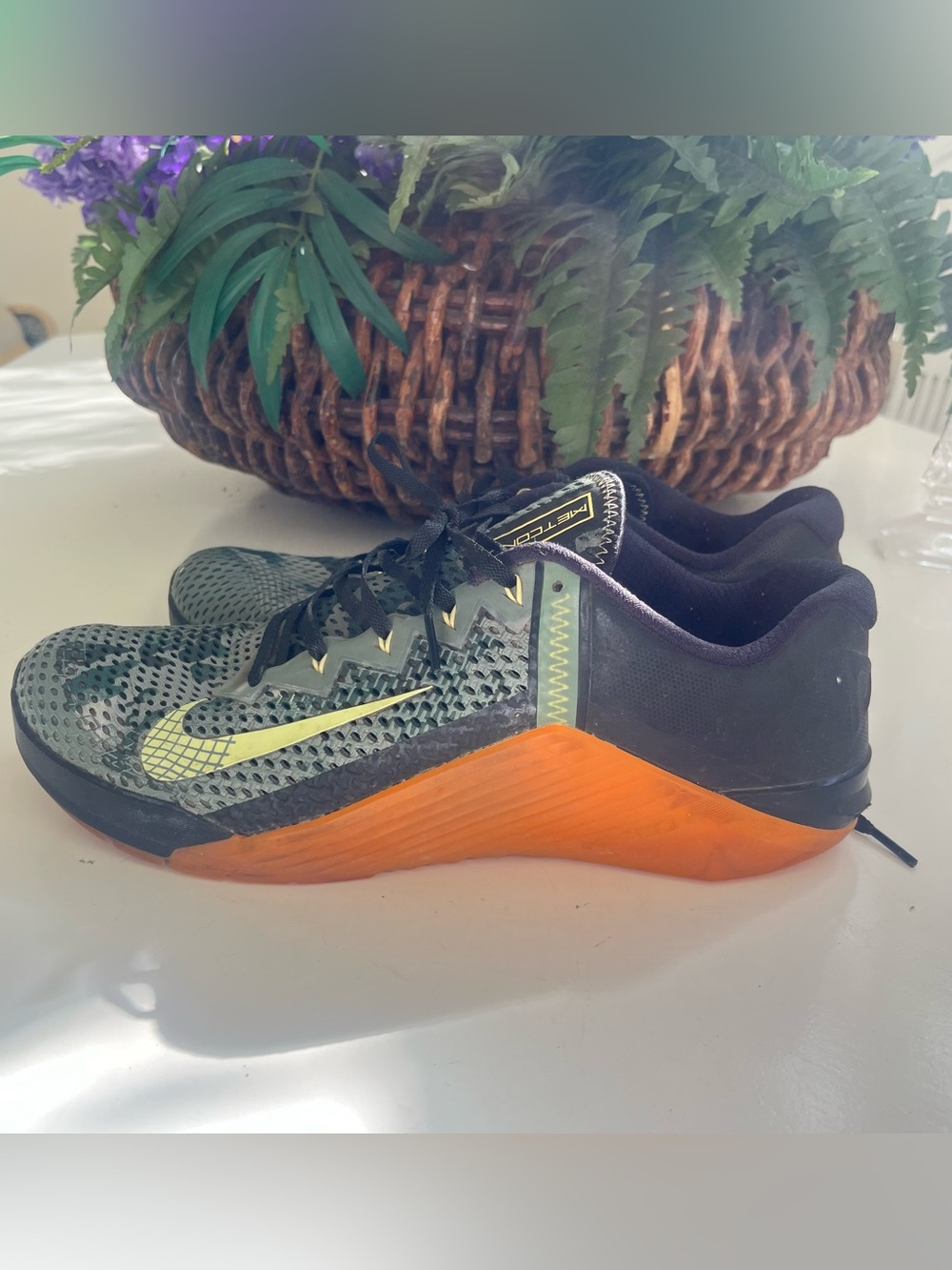 Nike Metcon 6 Training Shoes Sz 13  Green Black Camo Gum Mesh CK9388-032
